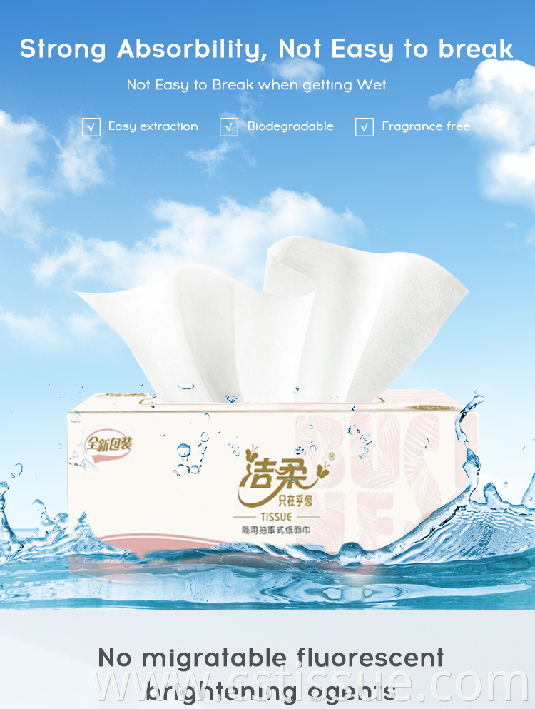 High Quality Natural Wood Original Ecological Wood Pulp Facial Tissue Paper